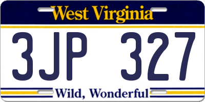 WV license plate 3JP327
