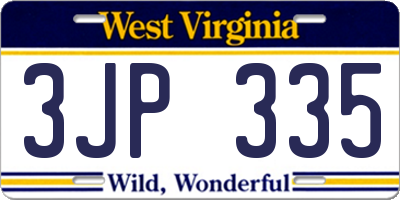 WV license plate 3JP335