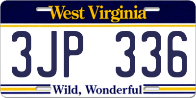 WV license plate 3JP336