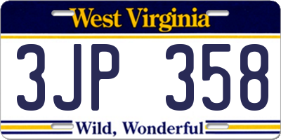 WV license plate 3JP358