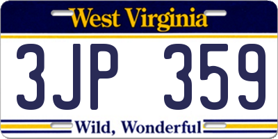 WV license plate 3JP359