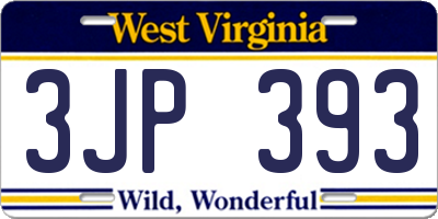 WV license plate 3JP393