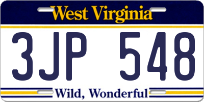 WV license plate 3JP548