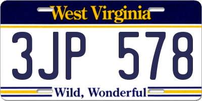 WV license plate 3JP578
