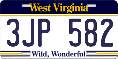 WV license plate 3JP582