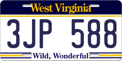 WV license plate 3JP588