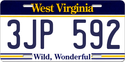 WV license plate 3JP592