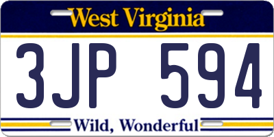 WV license plate 3JP594