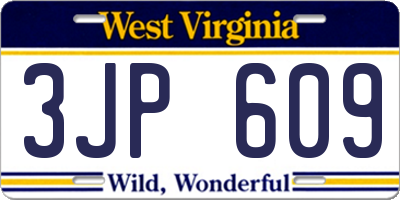 WV license plate 3JP609