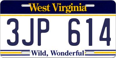 WV license plate 3JP614