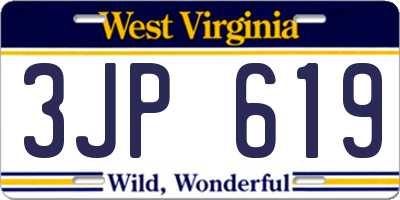 WV license plate 3JP619