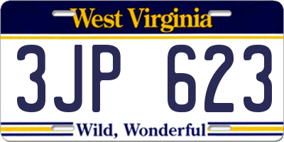 WV license plate 3JP623