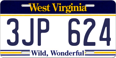 WV license plate 3JP624