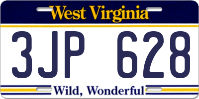 WV license plate 3JP628