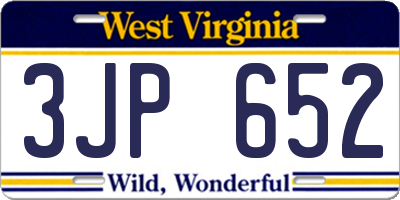 WV license plate 3JP652