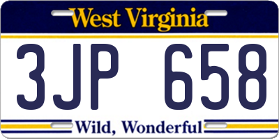 WV license plate 3JP658