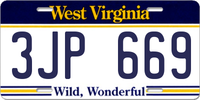 WV license plate 3JP669