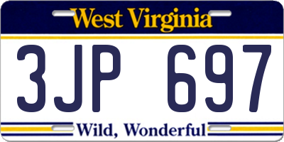 WV license plate 3JP697