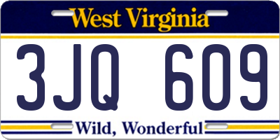WV license plate 3JQ609