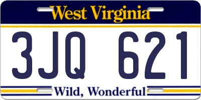 WV license plate 3JQ621