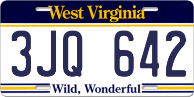 WV license plate 3JQ642