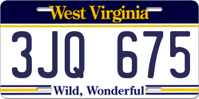WV license plate 3JQ675