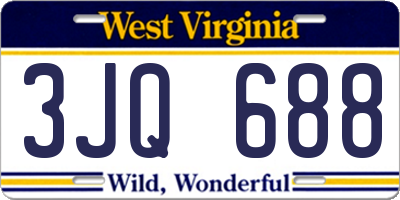 WV license plate 3JQ688