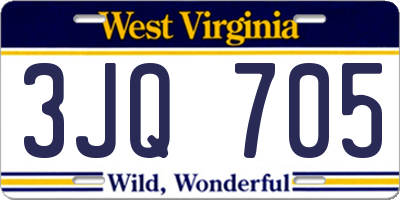 WV license plate 3JQ705