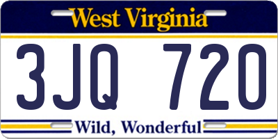 WV license plate 3JQ720