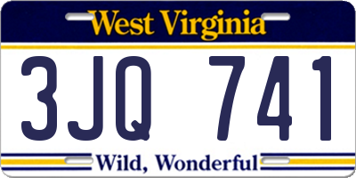 WV license plate 3JQ741