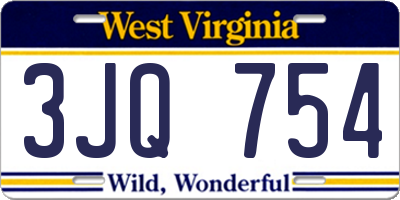 WV license plate 3JQ754