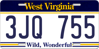 WV license plate 3JQ755