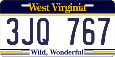 WV license plate 3JQ767