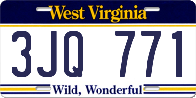 WV license plate 3JQ771