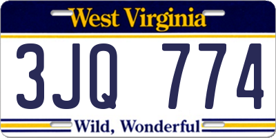 WV license plate 3JQ774