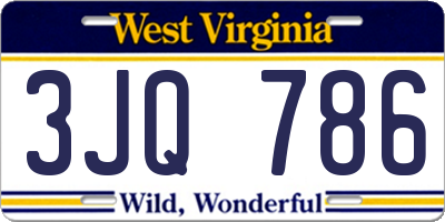 WV license plate 3JQ786