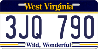 WV license plate 3JQ790