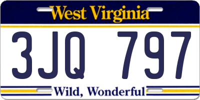 WV license plate 3JQ797