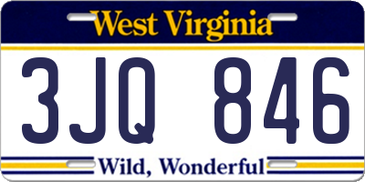 WV license plate 3JQ846