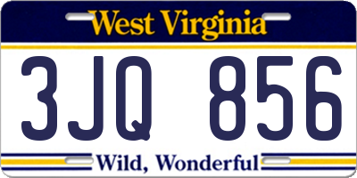 WV license plate 3JQ856