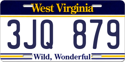 WV license plate 3JQ879