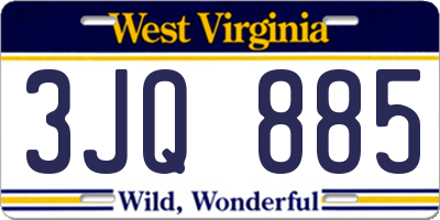 WV license plate 3JQ885