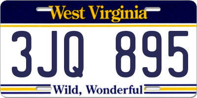 WV license plate 3JQ895