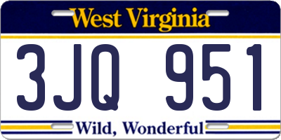 WV license plate 3JQ951