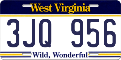 WV license plate 3JQ956