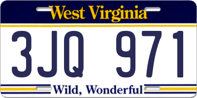 WV license plate 3JQ971