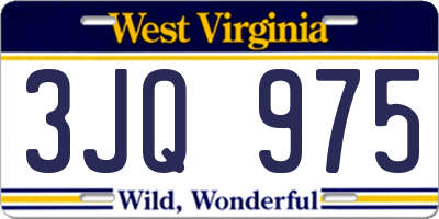WV license plate 3JQ975