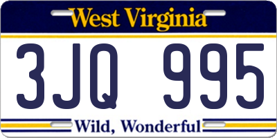 WV license plate 3JQ995