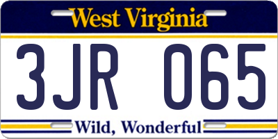 WV license plate 3JR065