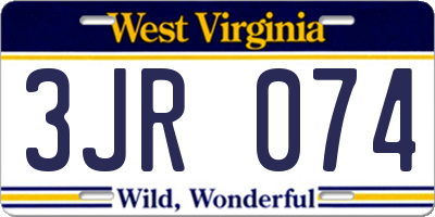 WV license plate 3JR074